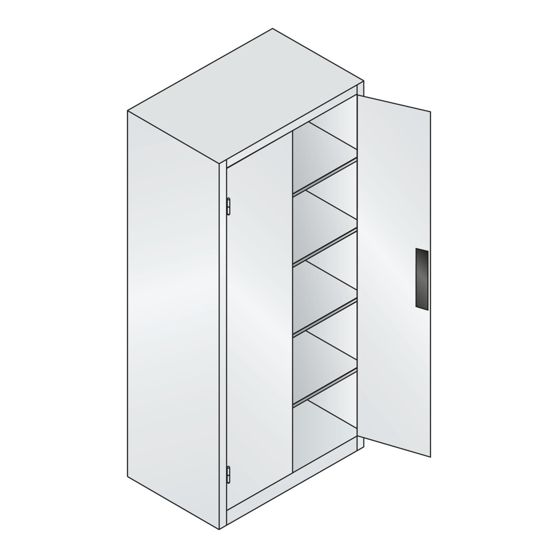C+P Schwerlastschrank Acurado, 1950x930x600mm, 7035/5012