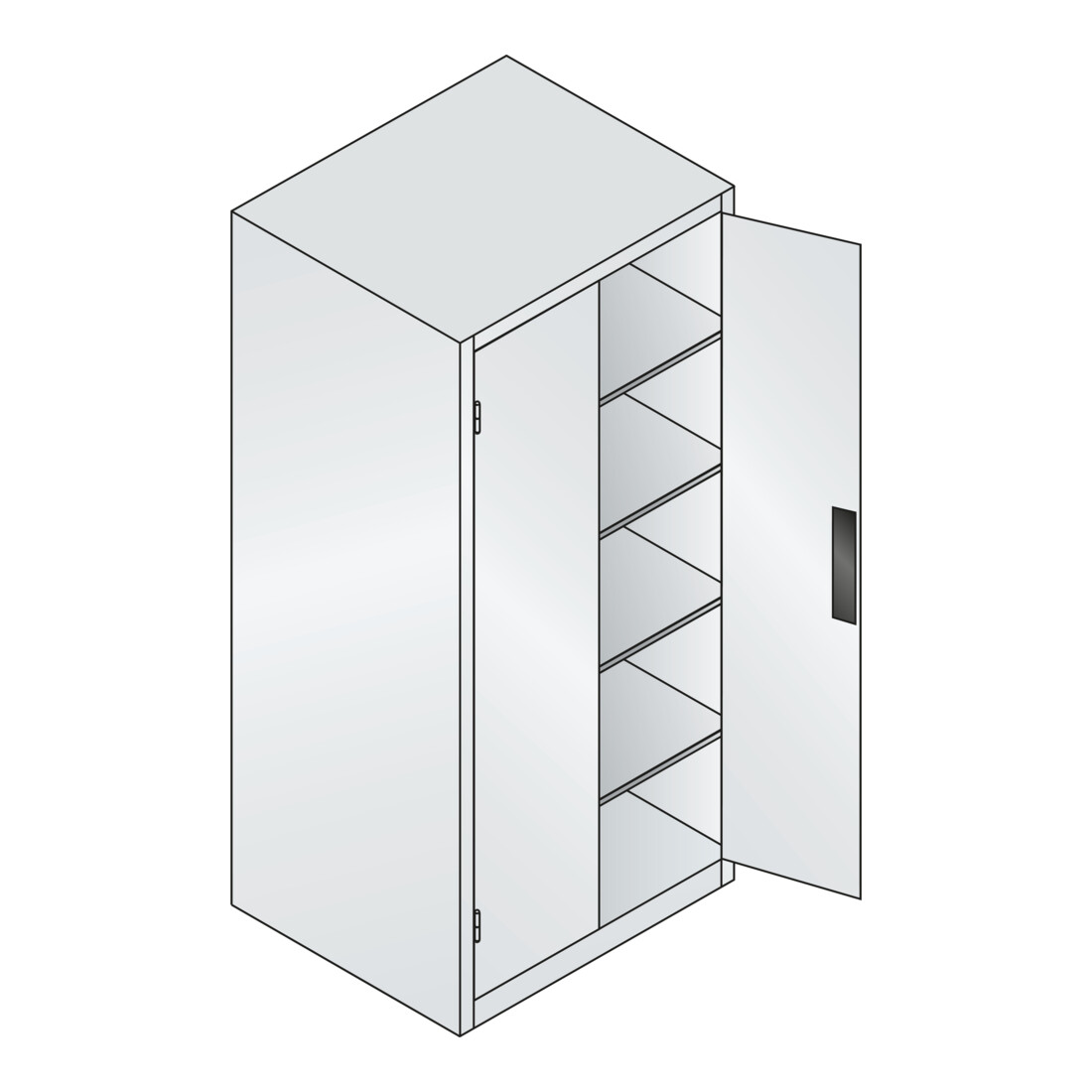 C+P Schwerlastschrank Acurado, 1950x930x800mm, 7035/5012