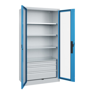 C+P Schwerlastschrank Acurado Pro 1950 x 1000 x 500 mm 7035/5012
