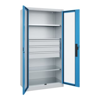 C+P Schwerlastschrank Acurado Pro 1950 x 1000 x 500 mm 7035/5012