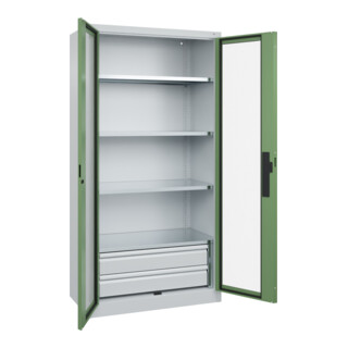C+P Schwerlastschrank Acurado Pro 1950 x 1000 x 500 mm 7035/6011