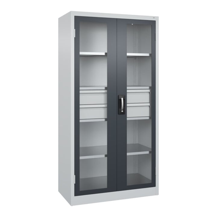 C+P Schwerlastschrank Acurado Pro 1950 x 1000 x 500 mm 7035/7016