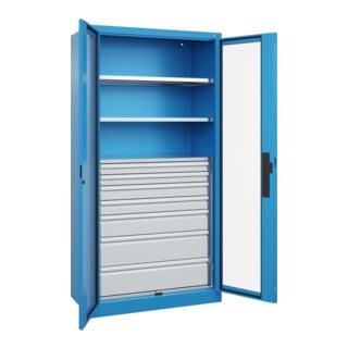 C+P Schwerlastschrank Acurado Pro 1950 x 1000 x 500 mm blau