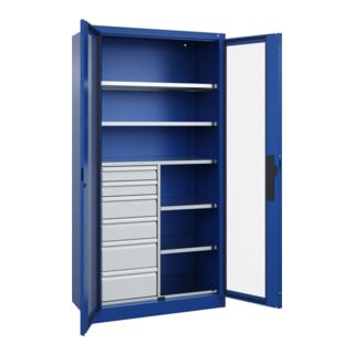 C+P Schwerlastschrank Acurado Pro 1950 x 1000 x 500 mm blau