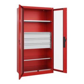 C+P Schwerlastschrank Acurado Pro 1950 x 1000 x 500 mm rot