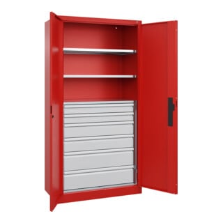 C+P Schwerlastschrank Acurado Pro 1950 x 1000 x 500 mm rot