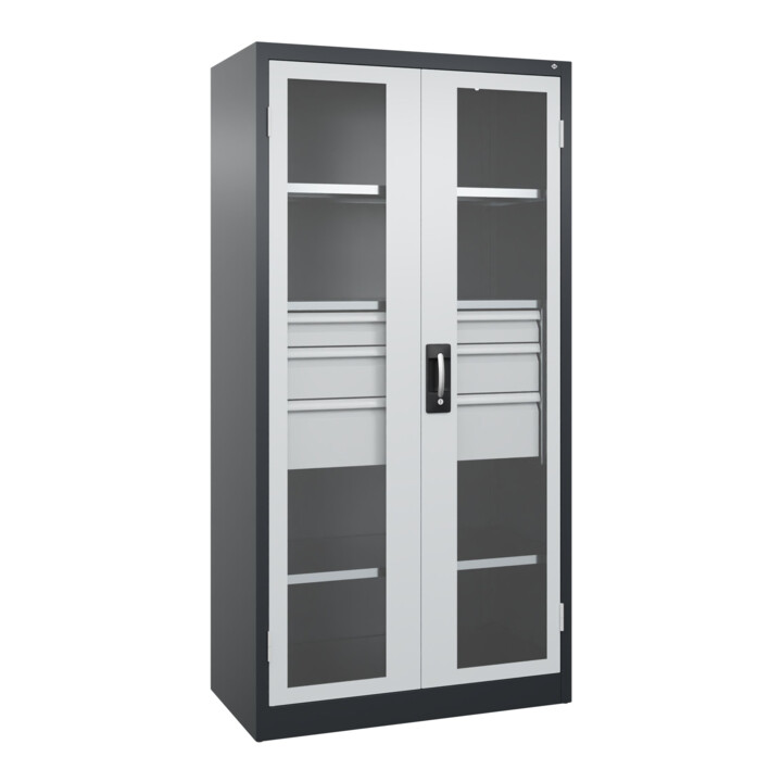 C+P Schwerlastschrank Acurado Pro 1950 x 1000 x 500 mm schwarz/grau