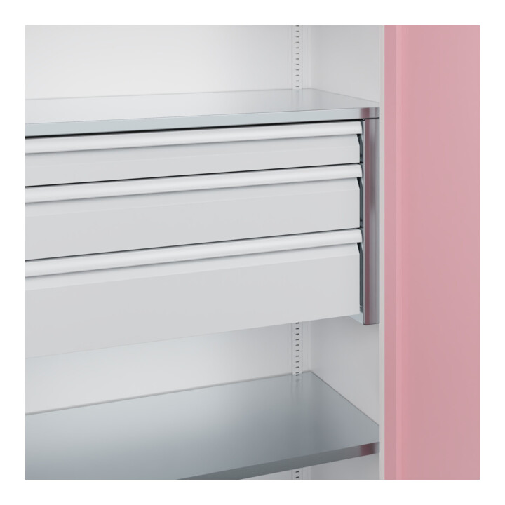 C+P Schwerlastschrank Acurado Pro 1950 x 1000 x 500 mm weiß/rosa