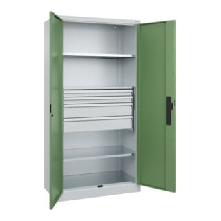 C+P Schwerlastschrank Acurado Pro 1950 x 1000 x 500mm 7035/6011