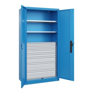 C+P Schwerlastschrank Acurado Pro 1950 x 1000 x 500mm blau