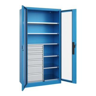 C+P Schwerlastschrank Acurado Pro 1950 x 1000 x 500mm blau
