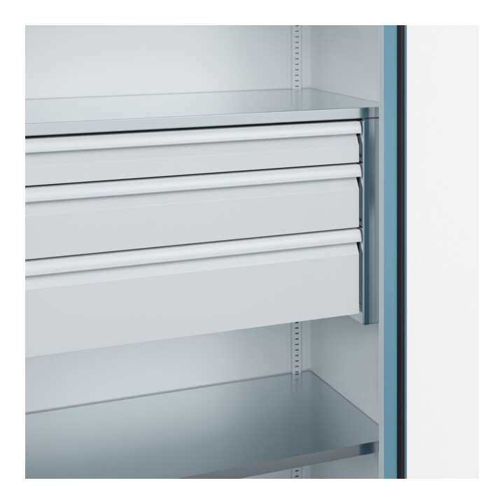 C+P Schwerlastschrank Acurado Pro 1950 x 1000 x 500mm lichtgrau/blau