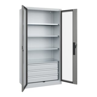 C+P Schwerlastschrank Acurado Pro 1950 x 1000 x 500mm mit Schubladen 7035/0004
