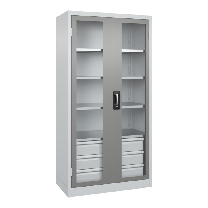 C+P Schwerlastschrank Acurado Pro 1950 x 1000 x 500mm mit Schubladen 7035/0004