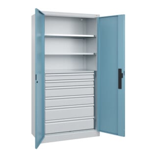 C+P Schwerlastschrank Acurado Pro 1950 x 1000 x 500mm mit Schubladen