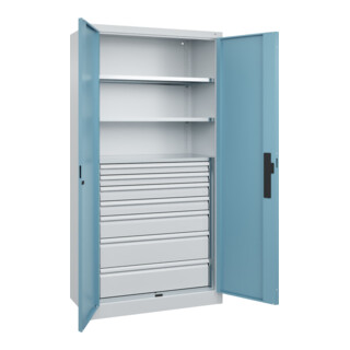 C+P Schwerlastschrank Acurado Pro 1950 x 1000 x 500mm mit Schubladen