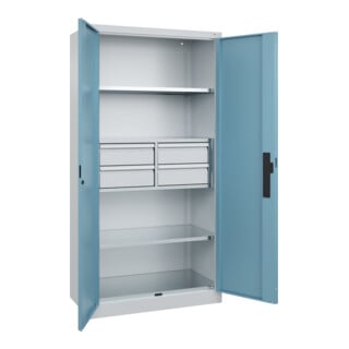 C+P Schwerlastschrank Acurado Pro 1950 x 1000 x 500mm mit Schubladen
