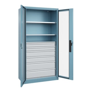 C+P Schwerlastschrank Acurado Pro 1950 x 1000 x 500mm mit Schubladen