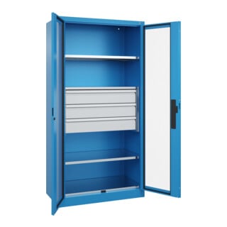 C+P Schwerlastschrank Acurado Pro 1950 x 1000 x 500mm mit Schubladen blau