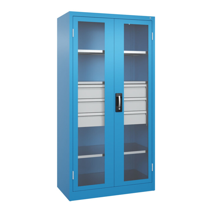 C+P Schwerlastschrank Acurado Pro 1950 x 1000 x 500mm mit Schubladen blau