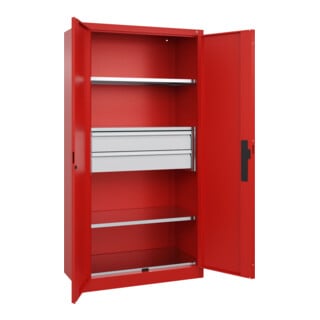C+P Schwerlastschrank Acurado Pro 1950 x 1000 x 500mm rot