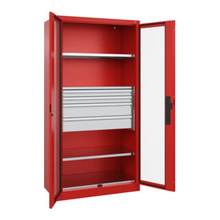 C+P Schwerlastschrank Acurado Pro 1950 x 1000 x 500mm rot