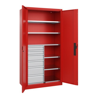 C+P Schwerlastschrank Acurado Pro 1950 x 1000 x 500mm rot