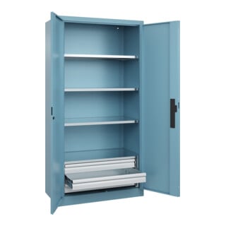 C+P Schwerlastschrank Acurado Pro 1950 x 1000 x 500mm Schubladen blau