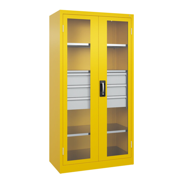C+P Schwerlastschrank Acurado Pro 1950 x 1000 x 500mm Verkehrsgelb