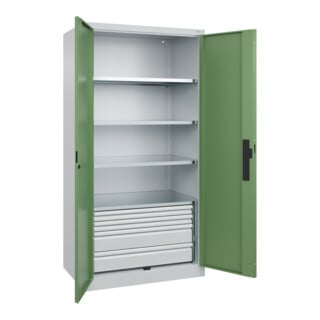 C+P Schwerlastschrank Acurado Pro 1950 x 1000 x 600 mm 7035/6011