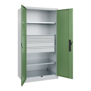 C+P Schwerlastschrank Acurado Pro 1950 x 1000 x 600 mm 7035/6011