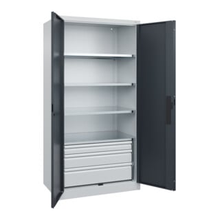 C+P Schwerlastschrank Acurado Pro 1950 x 1000 x 600 mm 7035/7016