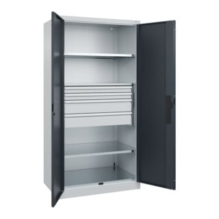 C+P Schwerlastschrank Acurado Pro 1950 x 1000 x 600 mm 7035/7016