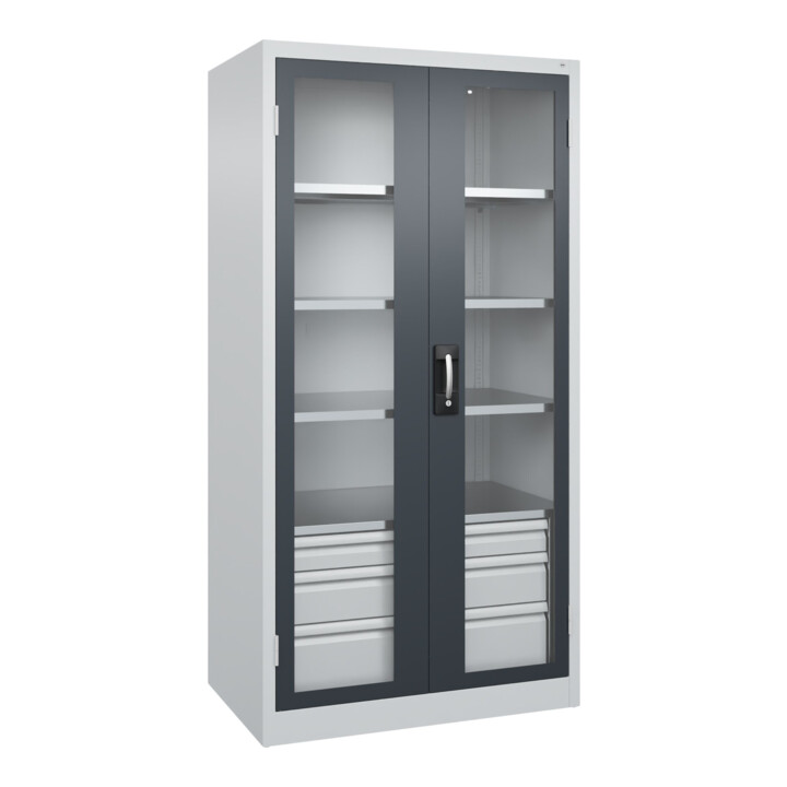 C+P Schwerlastschrank Acurado Pro 1950 x 1000 x 600 mm 7035/7016
