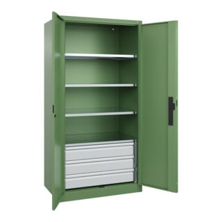 C+P Schwerlastschrank Acurado Pro 1950 x 1000 x 600 mm mit Schubladen 6011/6011