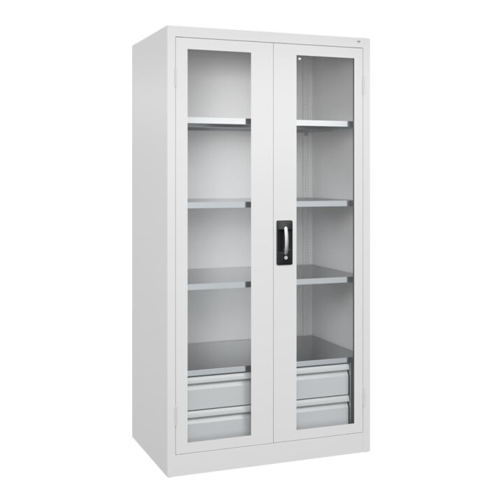 C+P Schwerlastschrank Acurado Pro 1950 x 1000 x 600 mm mit Schubladen weiß