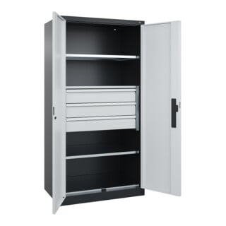 C+P Schwerlastschrank Acurado Pro 1950 x 1000 x 600mm schwarz/grau