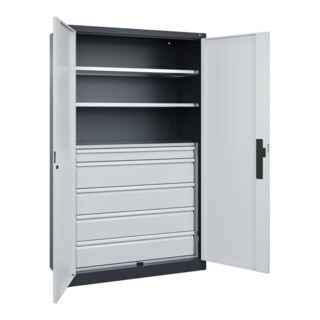 C+P Schwerlastschrank Acurado Pro 1950 x 1200 x 500 mm 7016/7035