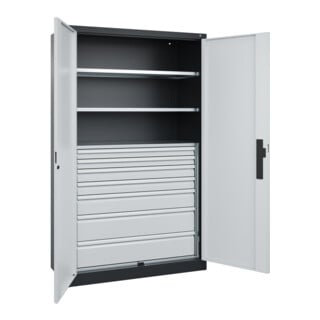 C+P Schwerlastschrank Acurado Pro 1950 x 1200 x 500 mm 7021/7035