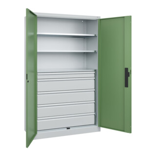 C+P Schwerlastschrank Acurado Pro 1950 x 1200 x 500 mm 7035/6011