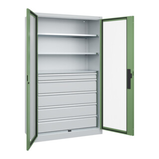 C+P Schwerlastschrank Acurado Pro 1950 x 1200 x 500 mm 7035/6011