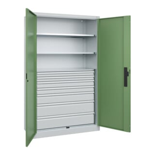 C+P Schwerlastschrank Acurado Pro 1950 x 1200 x 500 mm 7035/6011
