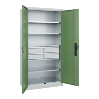 C+P Schwerlastschrank Acurado Pro 1950 x 1200 x 500 mm 7035/6011