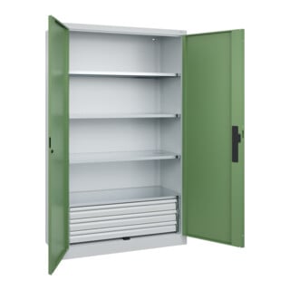 C+P Schwerlastschrank Acurado Pro 1950 x 1200 x 500 mm 7035/6011