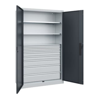 C+P Schwerlastschrank Acurado Pro 1950 x 1200 x 500 mm 7035/7016