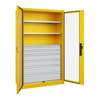C+P Schwerlastschrank Acurado Pro 1950 x 1200 x 500 mm mit Schubladen 1023/1023
