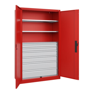 C+P Schwerlastschrank Acurado Pro 1950 x 1200 x 500 mm rot