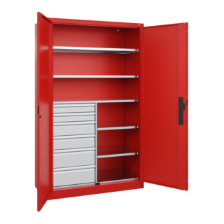 C+P Schwerlastschrank Acurado Pro 1950 x 1200 x 500 mm rot