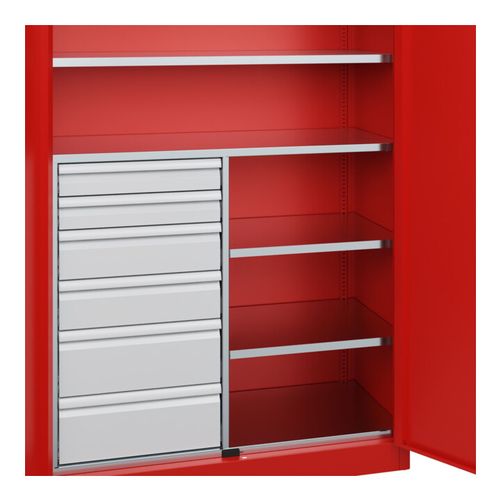 C+P Schwerlastschrank Acurado Pro 1950 x 1200 x 500 mm rot