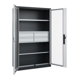 C+P Schwerlastschrank Acurado Pro 1950 x 1200 x 500 mm schwarz/grau